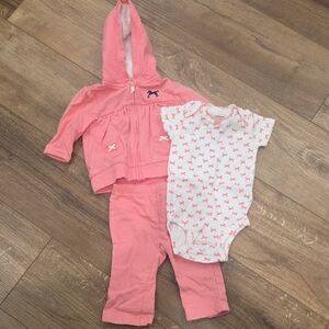 Carter's White and Pink Baby Onesie